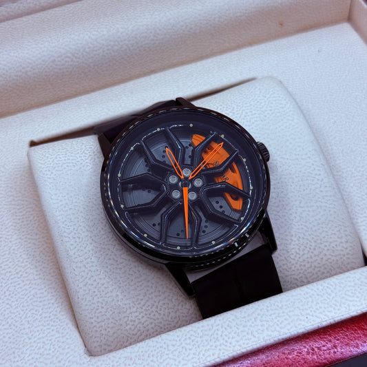 Rotating Wheel Watch With Rubber Silicone Strap